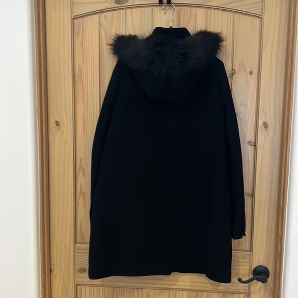 *NWT J. Crew JCREW Black Italian Wool Blend Coat Detachable Faux Fur Trim - Picture 6 of 6